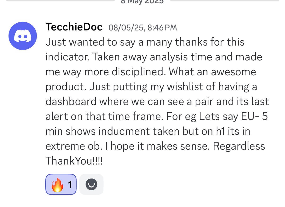 Customer review screenshot from Discord